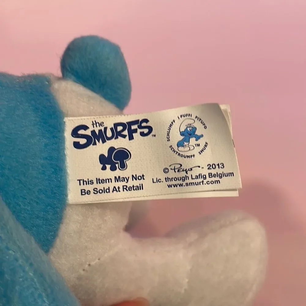 SMURF The Smurfs 11" Plush 2013 Kelly Toys NWT Excellent Condition Blue & White - Picture 8 of 9